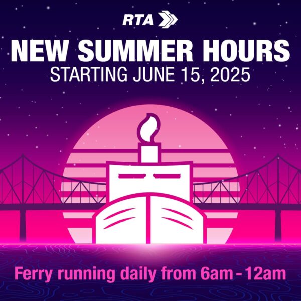 New RTA Ferry service hours this summer