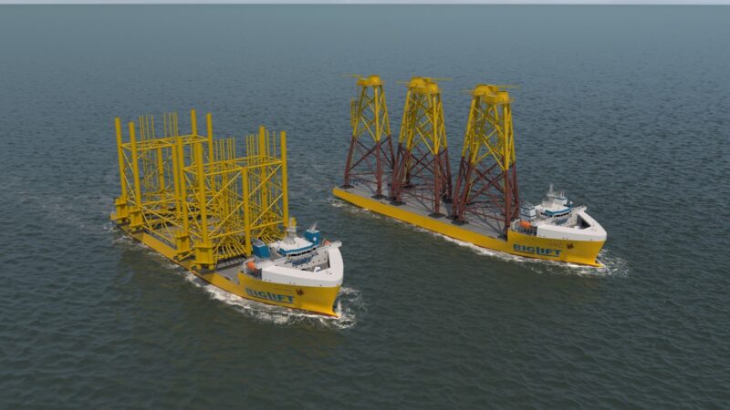 Two vessels in the ocean