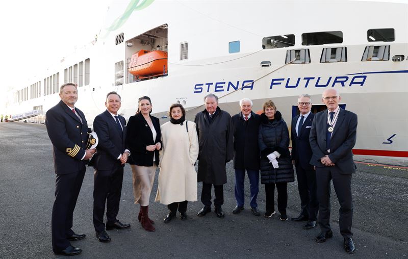 A group of people stood in front of a new vessel