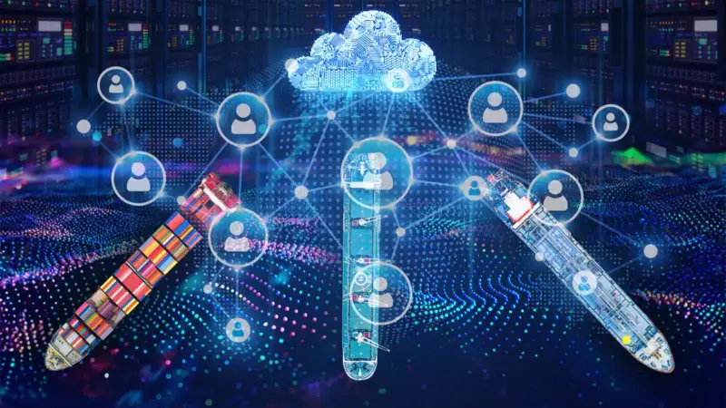 A graphic showing a cloud and some data streams