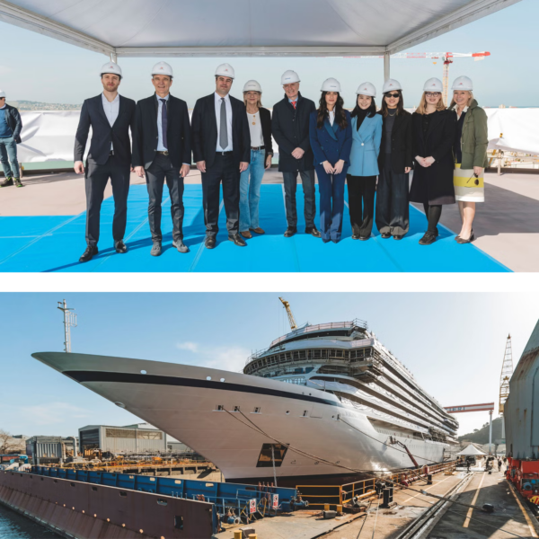 People involved in project and an image of the ship 'Viking Libra' 