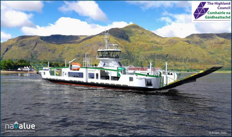A mock-up of the new Corran Ferry